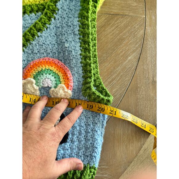 3 piece custom handmade cow farmcore crochet sweater, vest and top - Picture 3 of 9